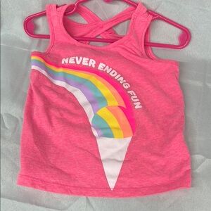 The Children's Place Pink Tank Top with Rainbow Graphic